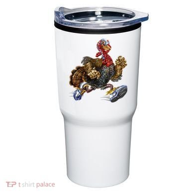 Turkey Running In Action Thanksgiving Tumbler