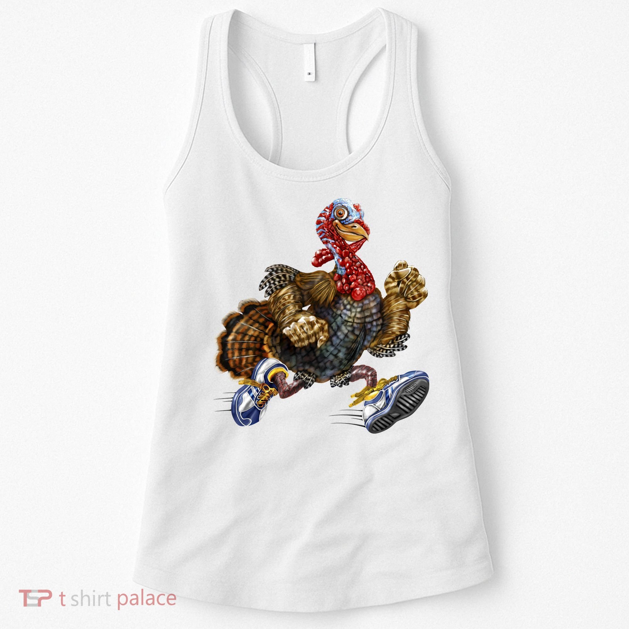 Turkey Running In Action Thanksgiving Women's Tank Top