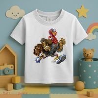 Turkey Running In Action Thanksgiving Toddler T-Shirt thumb 3