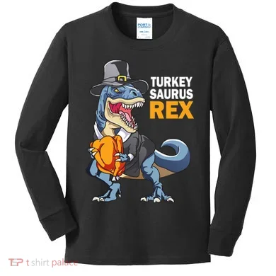 Turkeysaurus Rex Kids Long Sleeve Shirt