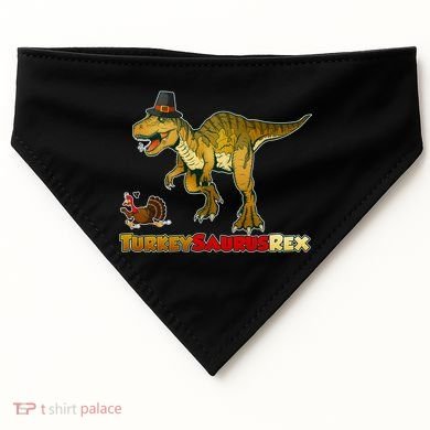 Turkeysaurus Rex T-Rex Thanksgiving USA-Made Doggie Bandana