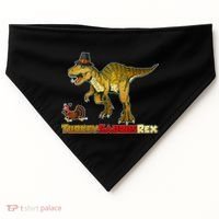 Turkeysaurus Rex T-Rex Thanksgiving USA-Made Doggie Bandana thumb 0