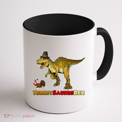 Turkeysaurus Rex T-Rex Thanksgiving Coffee Mug back