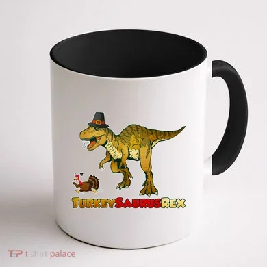 Turkeysaurus Rex T-Rex Thanksgiving Coffee Mug back