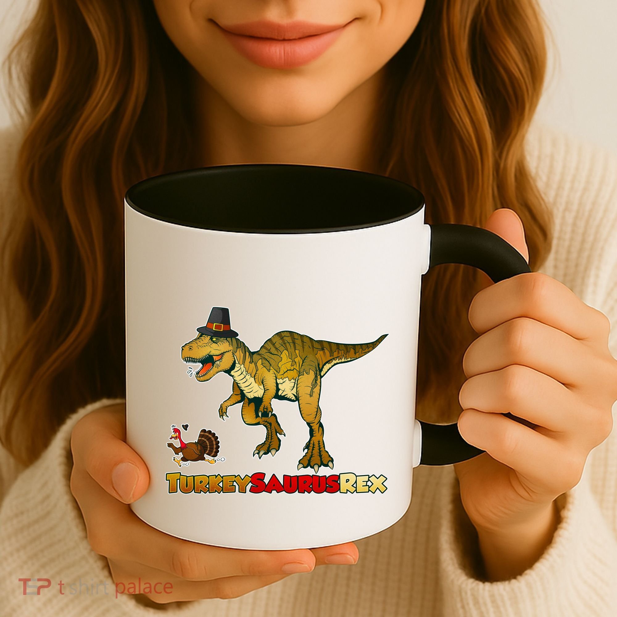 Turkeysaurus Rex T-Rex Thanksgiving Coffee Mug
