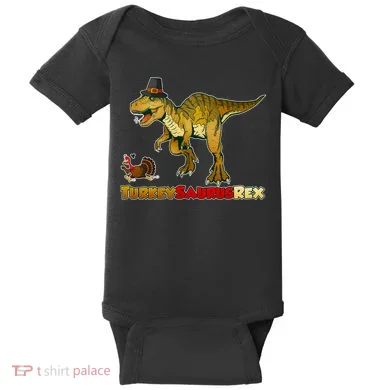 Turkeysaurus Rex T-Rex Thanksgiving Baby Bodysuit
