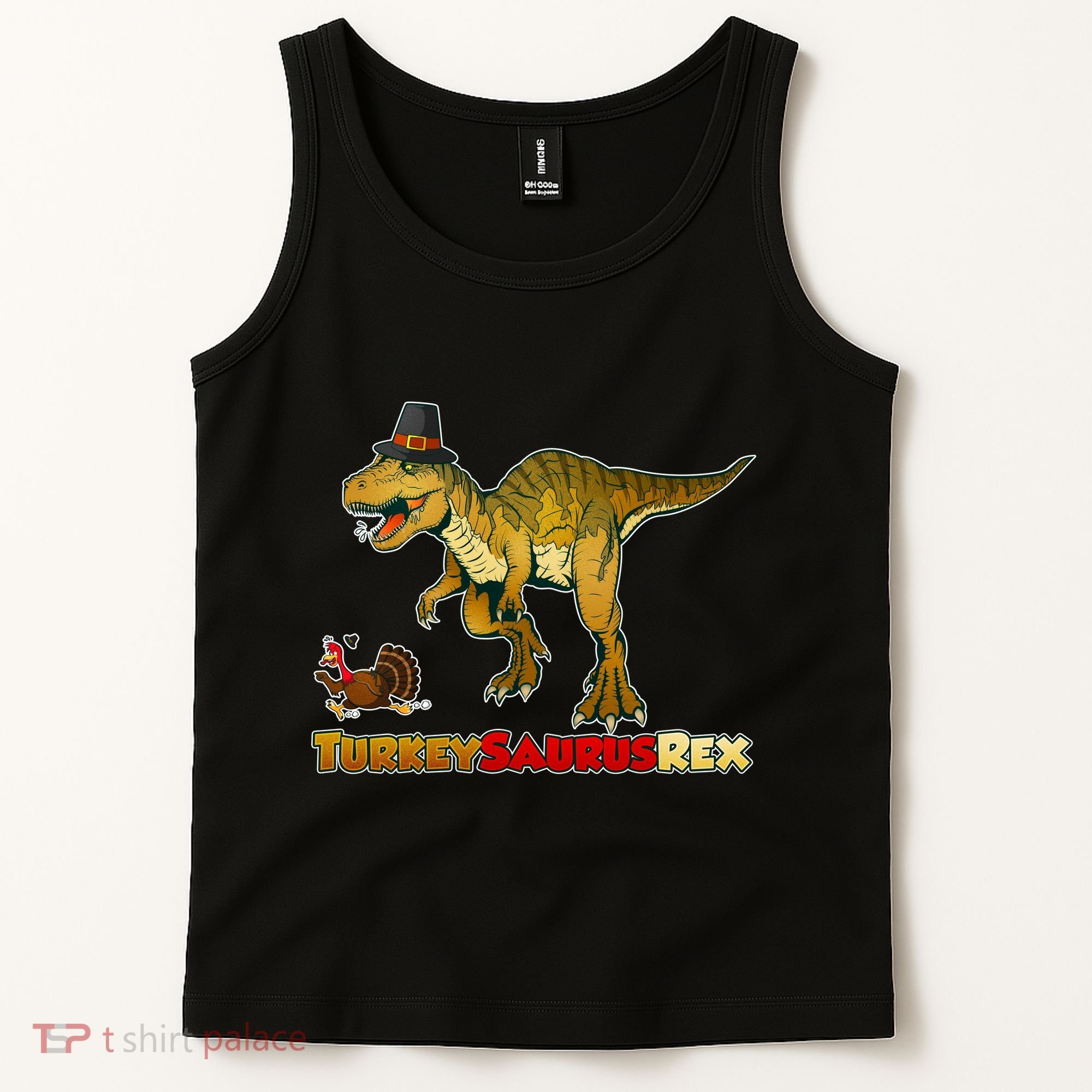 Turkeysaurus Rex T-Rex Thanksgiving Tank Top