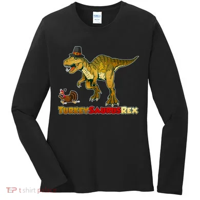 Turkeysaurus Rex T-Rex Thanksgiving Women's Long Sleeve Shirt