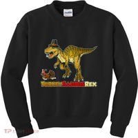 Turkeysaurus Rex T-Rex Thanksgiving Kids Sweatshirt thumb 0