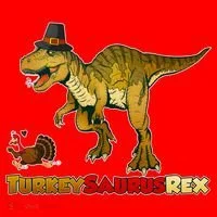 Turkeysaurus Rex T-Rex Thanksgiving Santa Hat thumb 1