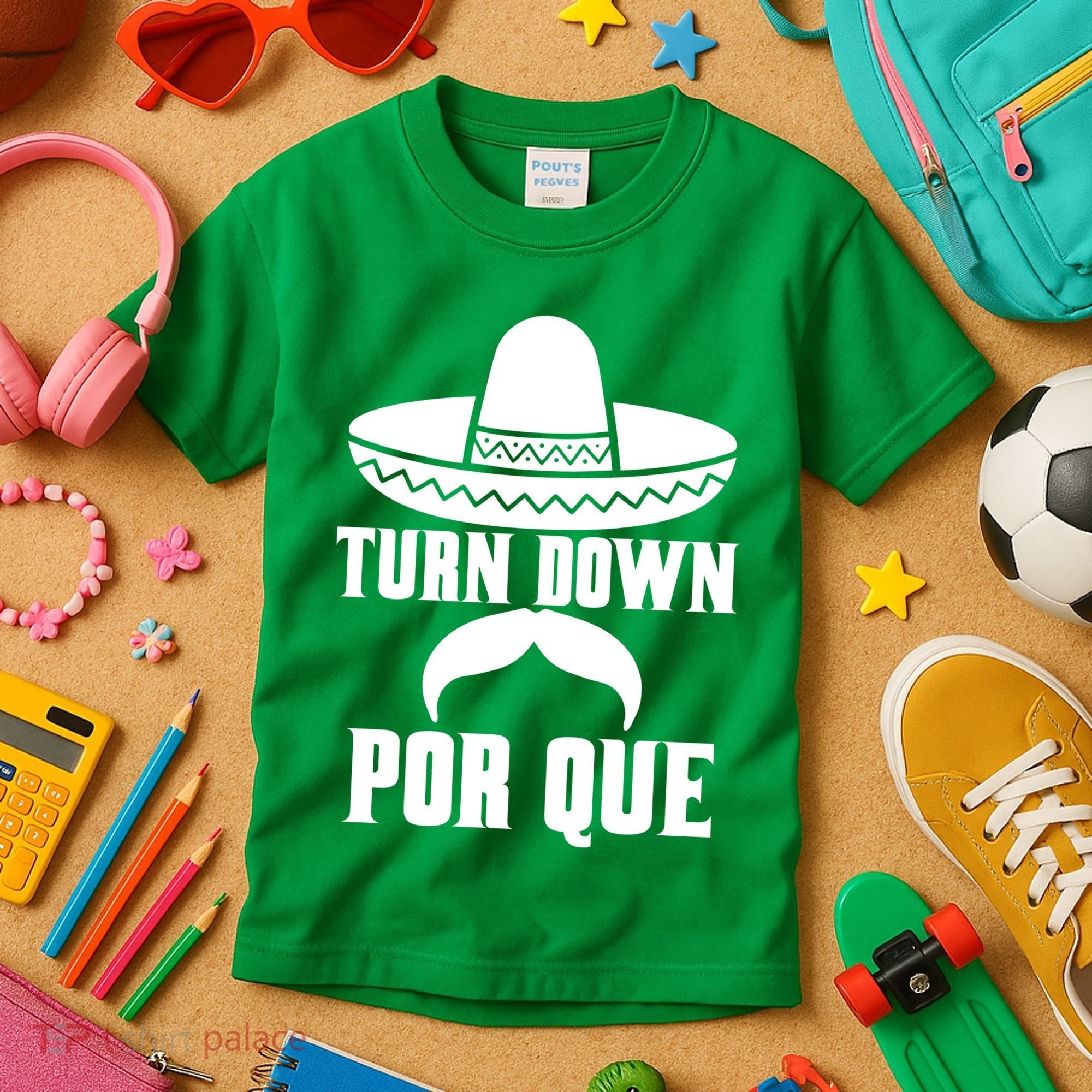 Turn Down Por Que Funny Cinco De Mayo Kids T-Shirt
