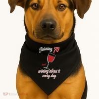 Turning 70 And Wining About It Everyday USA-Made Doggie Bandana thumb 1