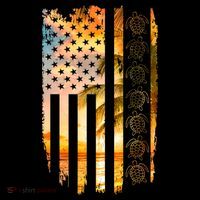 Turtle Sunset Beach Flag Long Sleeve Shirt thumb 2