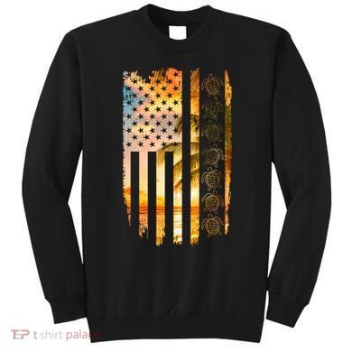 Turtle Sunset Beach Flag Sweatshirt