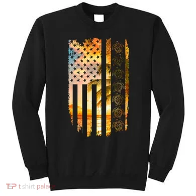 Turtle Sunset Beach Flag Sweatshirt