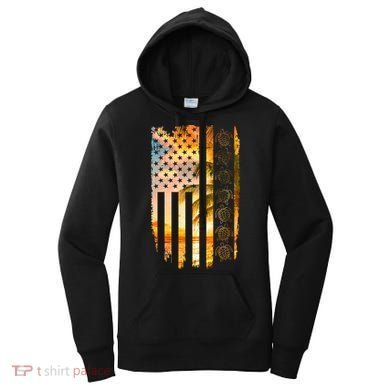 Turtle Sunset Beach Flag Women's Hoodie
