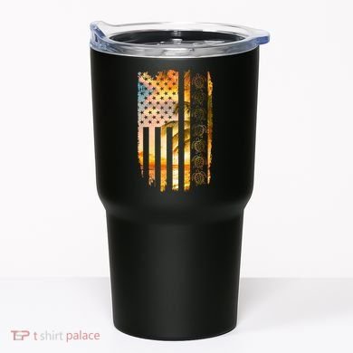 Turtle Sunset Beach Flag Tumbler