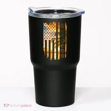 Turtle Sunset Beach Flag Tumbler
