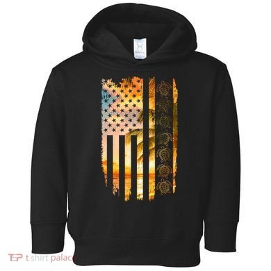 Turtle Sunset Beach Flag Toddler Hoodie