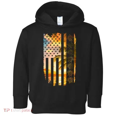 Turtle Sunset Beach Flag Toddler Hoodie