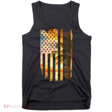 Turtle Sunset Beach Flag Tank Top