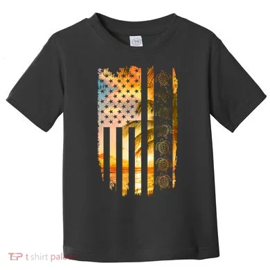 Turtle Sunset Beach Flag Toddler T-Shirt