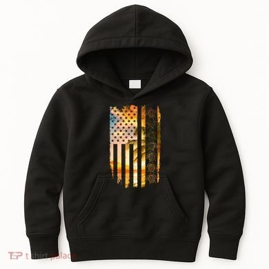 Turtle Sunset Beach Flag Kids Hoodie