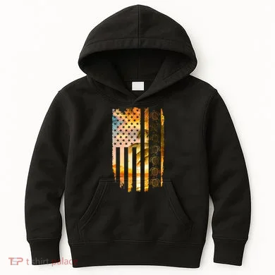 Turtle Sunset Beach Flag Kids Hoodie