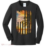 Turtle Sunset Beach Flag Kids Long Sleeve Shirt thumb 0