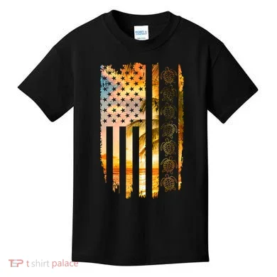 Turtle Sunset Beach Flag Kids T-Shirt