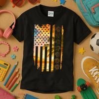 Turtle Sunset Beach Flag Kids T-Shirt thumb 3