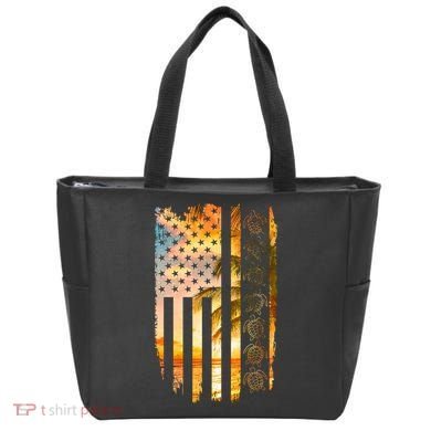 Turtle Sunset Beach Flag Tote Bag