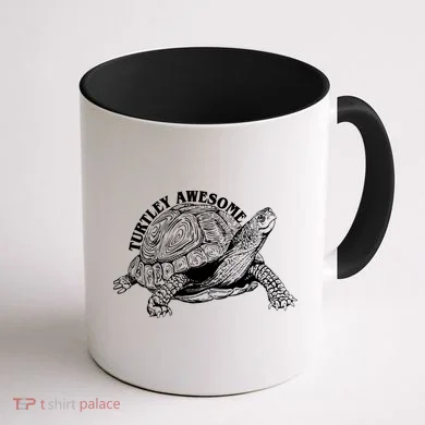 Turtley Awesome Cute Funny Turtle Meme Coffee Mug back