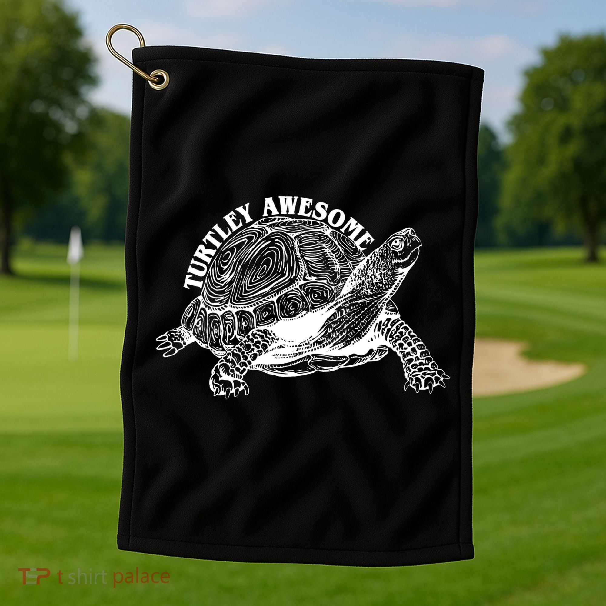 Turtley Awesome Cute Funny Turtle Meme Golf Towel