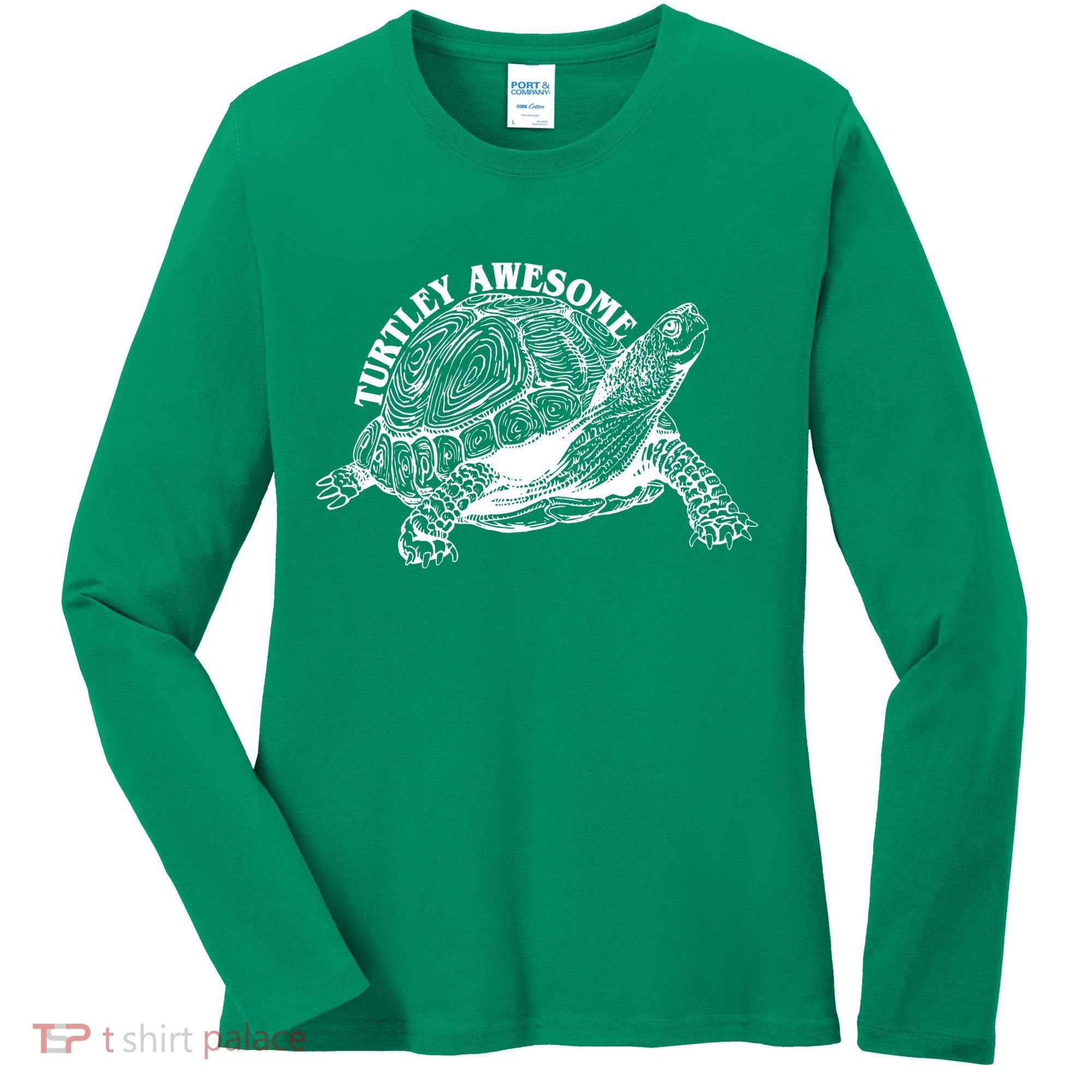 Turtley Awesome Cute Funny Turtle Meme Women's Long Sleeve Shirt