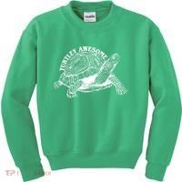 Turtley Awesome Cute Funny Turtle Meme Kids Sweatshirt thumb 0