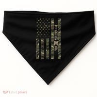 Trump United States Distressed Camo Us Flag USA-Made Doggie Bandana thumb 0