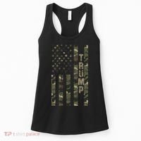 Trump United States Distressed Camo Us Flag Women's Tank Top thumb 0