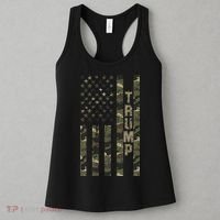 Trump United States Distressed Camo Us Flag Women's Tank Top thumb 3