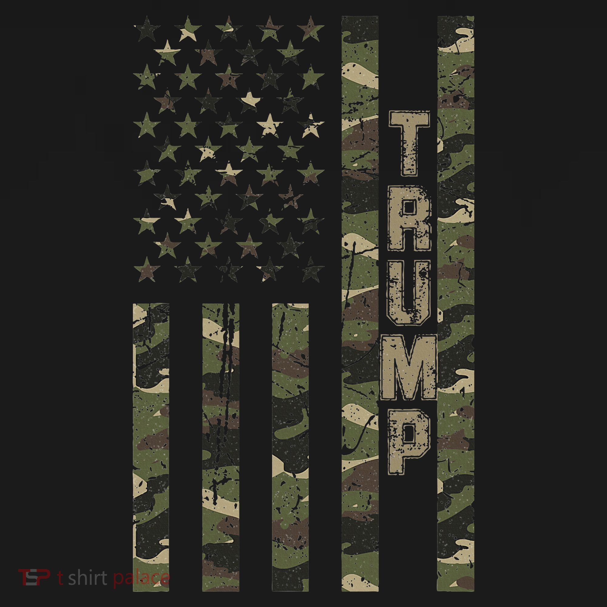 Trump United States Distressed Camo Us Flag Women's Tank Top