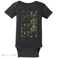 Trump United States Distressed Camo Us Flag Baby Bodysuit thumb 0