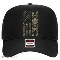 Trump United States Distressed Camo Us Flag Hat thumb 0