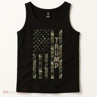 Trump United States Distressed Camo Us Flag Tank Top thumb 2