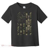 Trump United States Distressed Camo Us Flag Toddler T-Shirt thumb 0