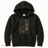 Trump United States Distressed Camo Us Flag Kids Hoodie thumb 0