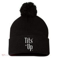 Tits Up Support Feminism Funny Gift Pom Pom 12in Knit Beanie thumb 0