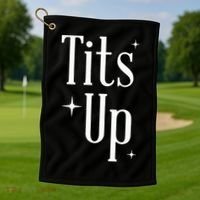 Tits Up Support Feminism Funny Gift Golf Towel thumb 1