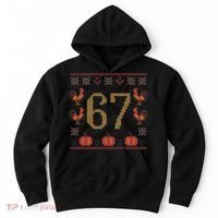Thanksgiving Ugly Sweater 67 Meme Funny 6-7 Hoodie thumb 0