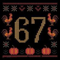 Thanksgiving Ugly Sweater 67 Meme Funny 6-7 Women's Hoodie thumb 2