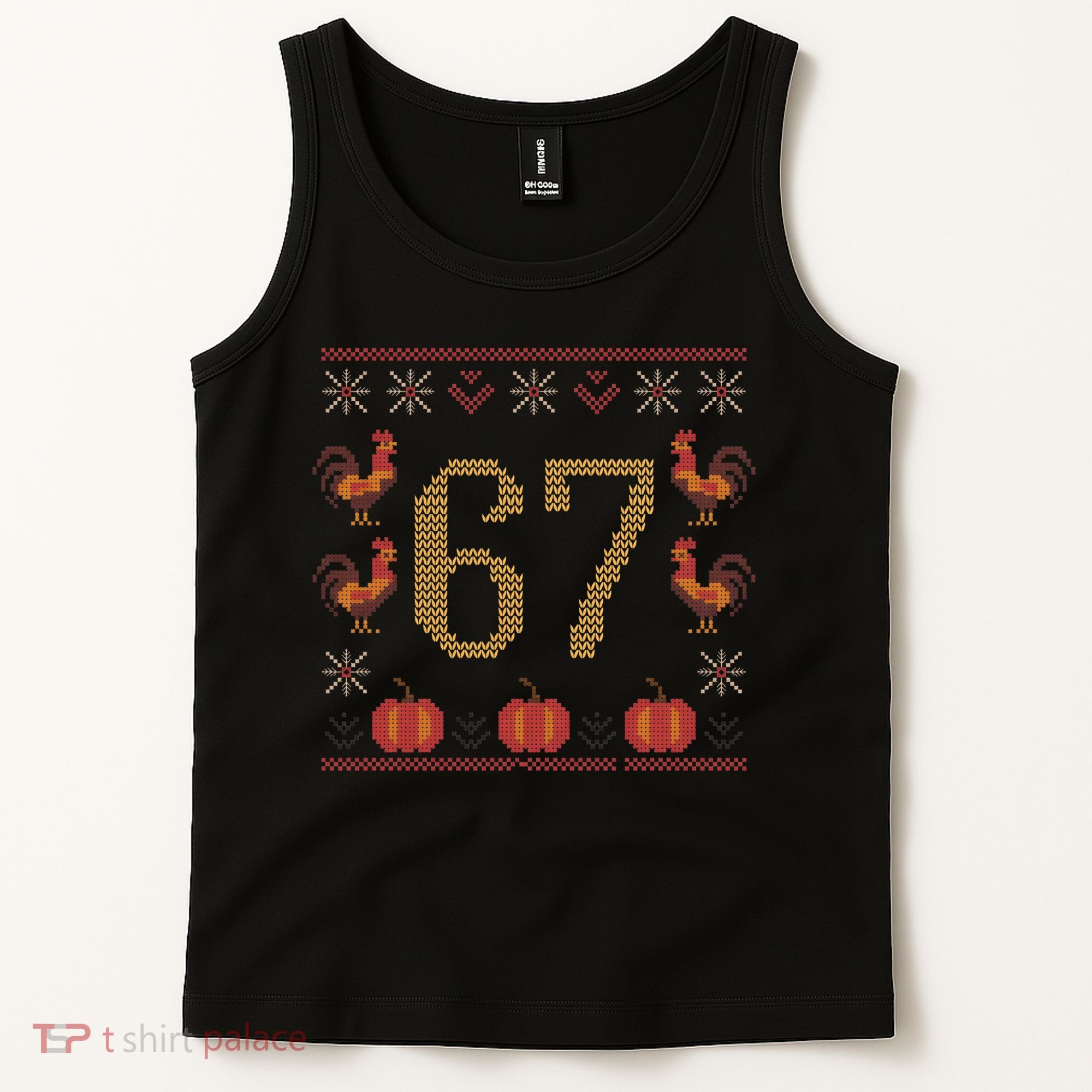 Thanksgiving Ugly Sweater 67 Meme Funny 6-7 Tank Top